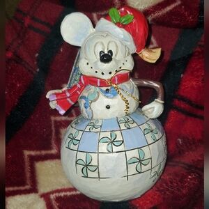 Jim Shore Disney 4016571 Swaying To The Season Mickey Snowman Christmas Figurin